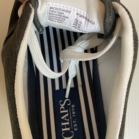 Chaps Sneakers Men’s Canvas Gray Size 10M New in Box Casual Comfort Shoes - Picture 12 of 13